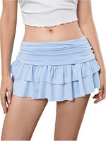 Korean-style Minimalist Pleated Short A-line Skirt With A Zipper Perfect For Summer Sporty And Sexy
