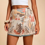 Fashionable Minimalist Casual Printed High-waisted Shorts