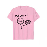 Brain-themed Funny Graphic Loose-fit Crewneck T-shirt