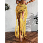 Beach Cover-up Skirt Hand-crocheted Long-tassel Midi Skirt