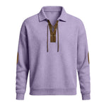 Mens Fashion Solid-Color Long-Sleeve Loose-Fit Sweatshirt