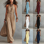 Womens Strap-style Loose-fit Wide-leg Casual Jumpsuit