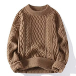 Round-neck High-neck Fleece-lined Solid-color Sweater