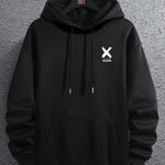 Men's Fashionable Letter-Print Drawstring Hoodie