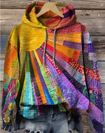 Womens Crew-Neck Pullover Casual Sweatshirt With 3D Hooded Print