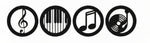 Black Music Notes Wooden Wall Home Decor