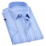 Cotton Business-Casual Plaid Striped Shirt For Men