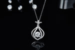 S925 Sterling Silver Teardrop Necklace, 1ct D-VVS1 Moissanite & Lab-Grown Gems, Platinum Plated 4g With GRA Certificate Gift Box