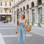 Blue Sexy Buttoned Denim Long Dress