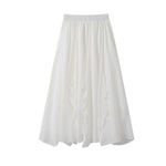 Womens French-style Irregular Ruffle Hem Designer Skirt