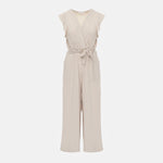 Womens Sleeveless Jumpsuit High-Waisted Lace-Up Wide-Leg Casual Pants