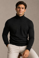 Mens New High-neck Long-sleeve Sweater
