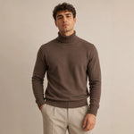 Mens New High-neck Long-sleeve Sweater