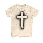 Fashionable Y2K-style Short-sleeve T-shirt With A Cross Design Mens Top