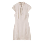 Summer New Silk-satin-feel Slit Mini Dress