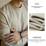 Mens Solid-color Crew-neck Casual Undershirt