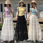 New Womens Tiered Ruffled Panel Midi Skirt