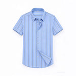 Cotton Business-Casual Plaid Striped Shirt For Men