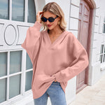 Solid-color Pocketed Long-sleeve Hooded Sweatshirt Jacket