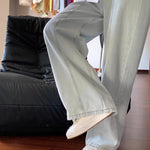 Light-colored Patchwork Bootcut Denim Jeans