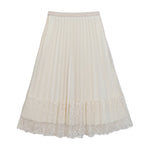Double-sided Lace-panelled Pleated Skirt
