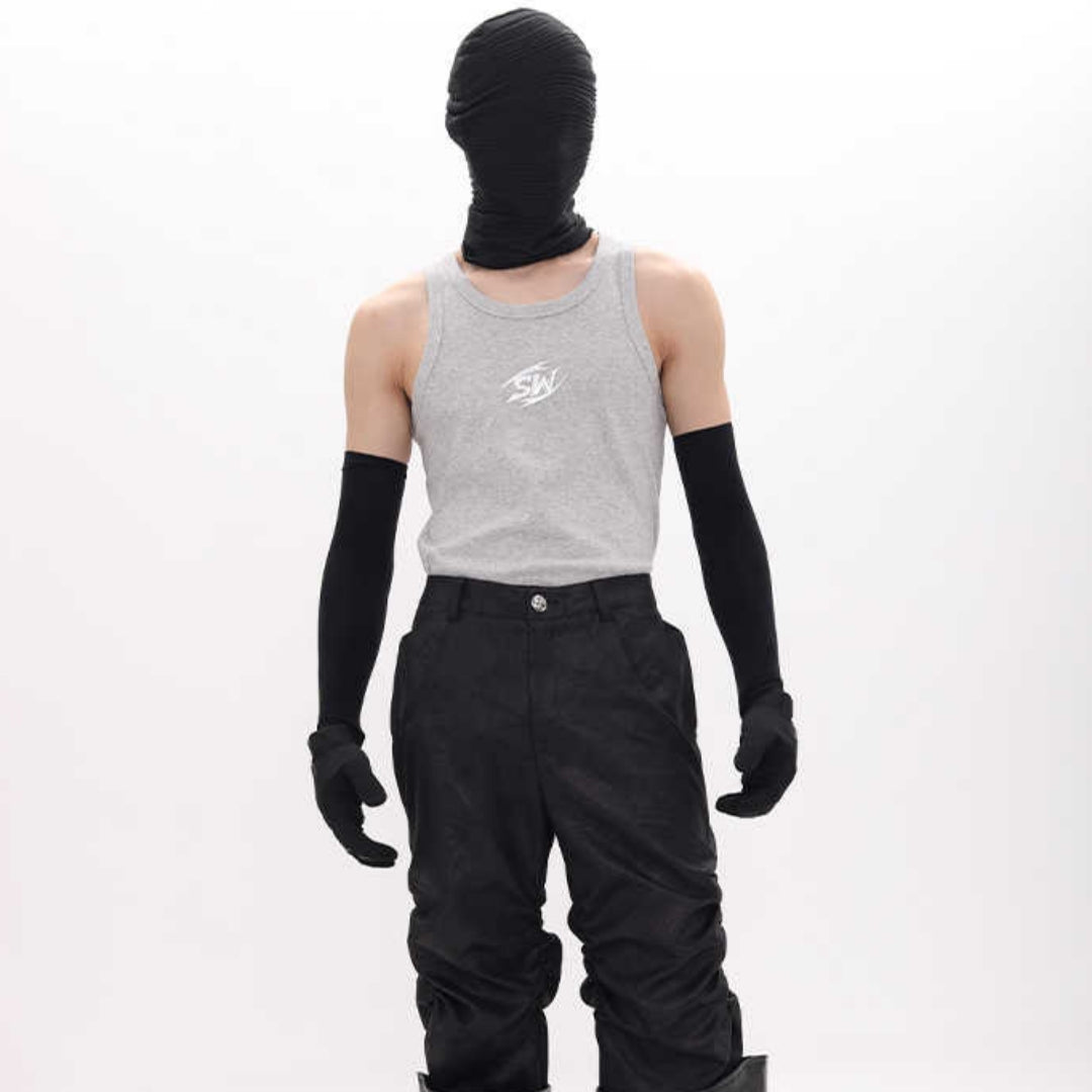 Mens Casual Metal Letter Premium Sleeveless Vest
