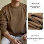 Mens Solid-color Crew-neck Casual Undershirt