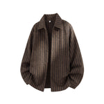 Vertical Stripe Oversized Long Sleeve Shirt