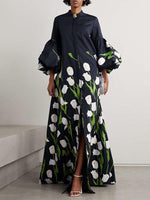 Printed Minimalist Midi Dress European And American Style