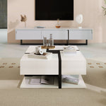 Coffee Table, Table With 4 Drawers, Unique Color Matching And Line Design, Storage Space At The Bottom. 78x78x36cm