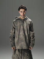 High-street Cross-embroidered Loose-fit Long-sleeve Couples Sweatshirt