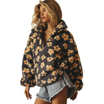 Fleece Flower Womens Hoodie