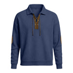 Mens Fashion Solid-Color Long-Sleeve Loose-Fit Sweatshirt