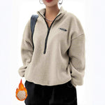 Womens Casual Sweatshirt With Drawstring And Letter
