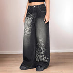 Straight-leg Washed Distressed Casual Jeans