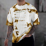 Mens Printed Crew-Neck Short-Sleeve Top