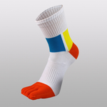Sports mid-tube five-finger socks-red-cotton-1 pair