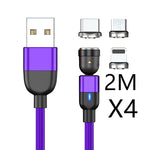 Magnetic Data Cable Threeinone 540-degree Rotation  Charging Cable Suitable
