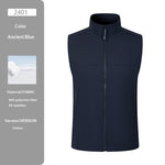 AutumnWinter Patchwork Softshell Jacket With Stand Collar Vest