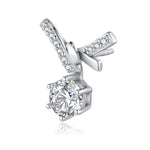 S925 Sterling Silver Bowknot Stud Earrings, 1ct D-VVS1 Moissanite, Pave Ribbon Design, Platinum Plated 3.5g, GRA Certified Jewelry Gift Box