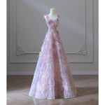 Purple Floral Evening Gown For Women