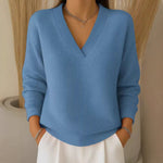 Women's Casual Loose Fashion Solid Color Waffle Long Sleeve Pullover