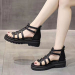 Internet-famous Platform Wedge Sandals With A Peep-toe Design For Women