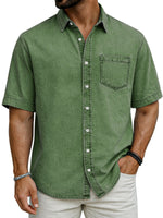 Mens New Casual Short-sleeve Shirt