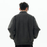 Men's Loose Casual Polo Collar Leather Coat