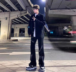 Mens High-street Edgy And Stylish Loose-fit Pants