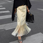 Fashionable Casual Straight-leg Tassel Skirt For Women