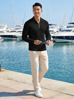 Mens Fashionable Casual Knitted Half-Zip Sweater
