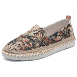 Slip-on Casual Fisherman Shoes Embroidered With Floral Patterns