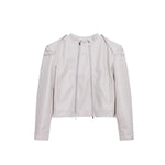 Double Zipper Split Design PU Leather Jacket Coat